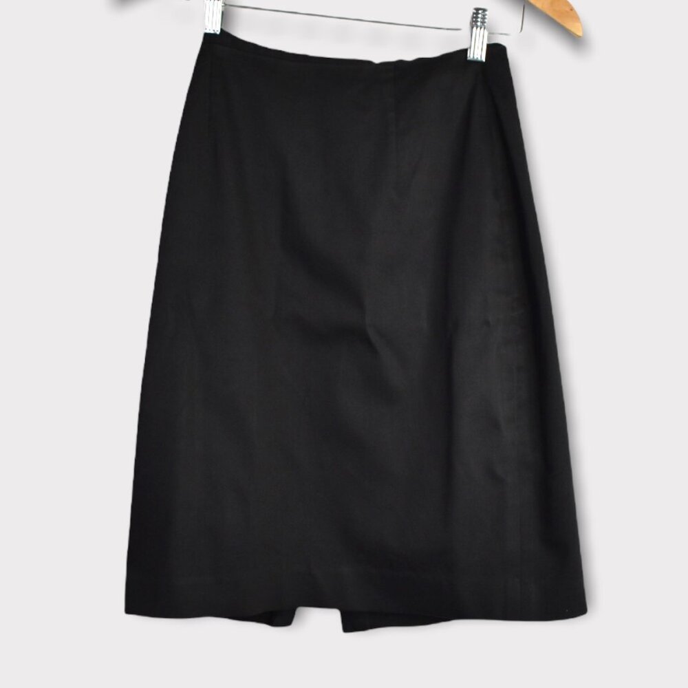 Kay Unger Skirt 2 Womens Pencil Black Straight Zipper Closure Career Workwear